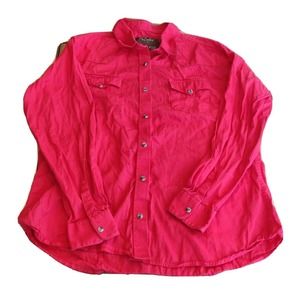 Walls Ranch Wear Men's Western Shirt Size XL Red Pearl Snap Long Sleeve.
